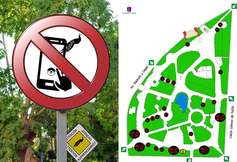 Nueva señalización en Castelar: Los pavos no son Pokémon